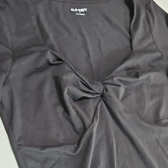 Old Navy Twist-Front Black Long Sleeve Top- MEDIUM - Picture 4 of 6